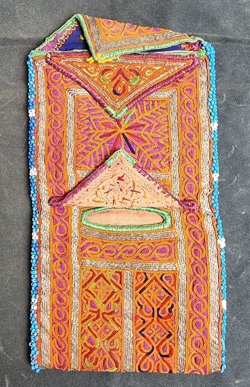 Kuchi Embroidered Pouch Wallet Afghan Handmade Beaded Eyelet Pockets